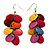Multicoloured Plastic Bead Dangle Earrings