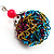 Funky Multicoloured Wire Ball Drop Earrings (Silver Tone) - view 3