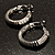Rhodium Plated Twisted Crystal Hoop Earrings (25mm Diameter) - view 6