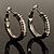 Rhodium Plated Twisted Crystal Hoop Earrings (25mm Diameter)