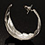 Leaf-Shaped Hoop Earrings - 42mm Diameter (Silver Tone) - view 4
