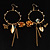 Large Hoop Charm Earrings (Gold Tone) - view 6