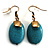 Vintage Turquoise Style Drop Earrings (Antique Gold Tone) - view 2