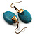 Vintage Turquoise Style Drop Earrings (Antique Gold Tone) - view 4