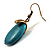 Vintage Turquoise Style Drop Earrings (Antique Gold Tone) - view 5