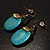 Vintage Turquoise Style Drop Earrings (Antique Gold Tone) - view 7