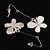 Snow White Acrylic Crystal Butterfly Drop Earrings (Silver Tone) - view 6