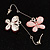 Pale Pink  Acrylic Crystal Butterfly Drop Earrings (Silver Tone) - view 6