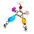 Long Multicoloured Semiprecious Bead Dangle Earrings (Silver Tone) - view 4