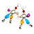 Long Multicoloured Semiprecious Bead Dangle Earrings (Silver Tone) - view 5