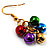 Gold-Tone Multicoloured Metal Bead Drop Earrings - view 4