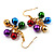 Gold-Tone Multicoloured Metal Bead Drop Earrings - view 5