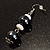 Black & White Bead Drop Earrings (Silver Tone) - view 7