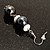 Black & White Bead Drop Earrings (Silver Tone) - view 4