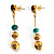 Gold Plated Emerald Green Crystal Drop Earrings