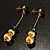 Gold Plated Emerald Green Crystal Drop Earrings - view 7