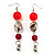 Carrot Red Acrylic Drop Earrings (Silver Tone) - view 1