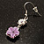 Lilac Floral Drop Earrings (Burn Silver Finish) - view 4