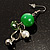 Green Bead Drop Earrings (Silver Tone) - view 6