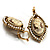 Vintage Cameo Imitation Pearl Drop Earrings (Burn Gold) - view 4