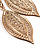 Gold Tone Filigree Leaf Drop Earrings - 8cm Drop - view 5