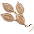 Gold Tone Filigree Leaf Drop Earrings - 8cm Drop - view 6