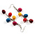 Funky Multicoloured Acrylic Bead Drop Earrings - 9cm Drop (Silver Tone) - view 8