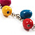 Funky Multicoloured Acrylic Bead Drop Earrings - 9cm Drop (Silver Tone) - view 6