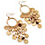 Gold Plated Hoop Dangle Disk Earrings - 8.5cm Drop - view 3