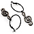 Black Hoop Earrings With Crystal Treble Clef Charm Earrings - 2.5cm Diameter - view 3