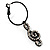 Black Hoop Earrings With Crystal Treble Clef Charm Earrings - 2.5cm Diameter - view 7