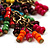 Bronze Tone Hoop Bead Earrings - 3cm Diameter (Multicoloured) - view 2