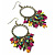 Bronze Tone Hoop Bead Earrings - 3cm Diameter (Multicoloured) - view 7