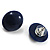 Set Of 3 Button Shaped Stud Earrings - 2cm Diameter (Blue, Red And Pink) - view 6
