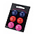 Set Of 3 Button Shaped Stud Earrings - 2cm Diameter (Blue, Red And Pink) - view 7