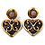 Flowering Heart Brass Earrings