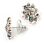 Clear Crystal Floral Stud Earrings - 18mm Diameter - view 3