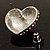 Heart Diamante Rose Stud Earrings (Silver Tone) - view 5