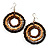 Multicoloured Wood Hoop Earrings - 4.5cm Diameter