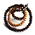 Multicoloured Wood Hoop Earrings - 4.5cm Diameter - view 5