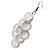 White Plastic Button Drop Earrings (Silver Tone) - 8cm Drop - view 4