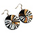 Round Shell Drop Earrings (Beige & Brown) - view 2