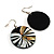 Round Shell Drop Earrings (Beige & Brown) - view 6