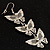 Silver Tone Crystal Butterfly Drop Earrings - 7.5cm Drop - view 4