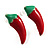 Hot Red Chilly Enamel Stud Earrings - view 2