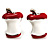 Red & White Enamel Apple Stump Stud Earrings (Silver Tone) - view 2