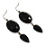 Black Tone Acrylic Drop Earrings - 7cm Drop - view 7