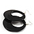 Black Acrylic Hoop Earrings (Silver Tone) -7.5cm Drop - view 4