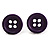 Small Purple Plastic Button Stud Earrings (Silver Tone) -11mm Diameter - view 2