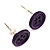 Small Purple Plastic Button Stud Earrings (Silver Tone) -11mm Diameter - view 3